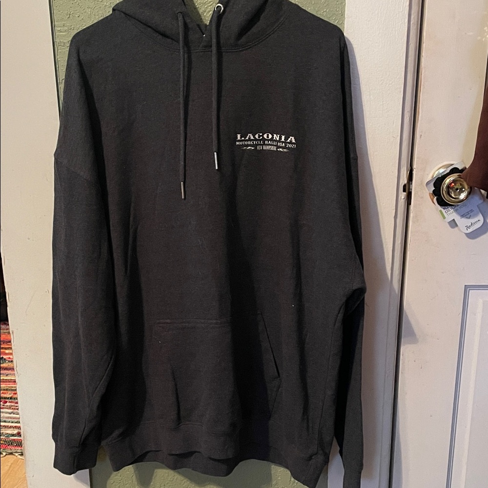 Laconia bike week Charcoal Hoodie with Marylyn Monroe.